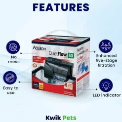 Aqueon QuietFlow LED PRO Aquarium Power Filter Size 50