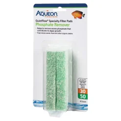 Aqueon QuietFlow Phosphate Remover Filter Media Pads for Aquarium Size 30/50 4 Count