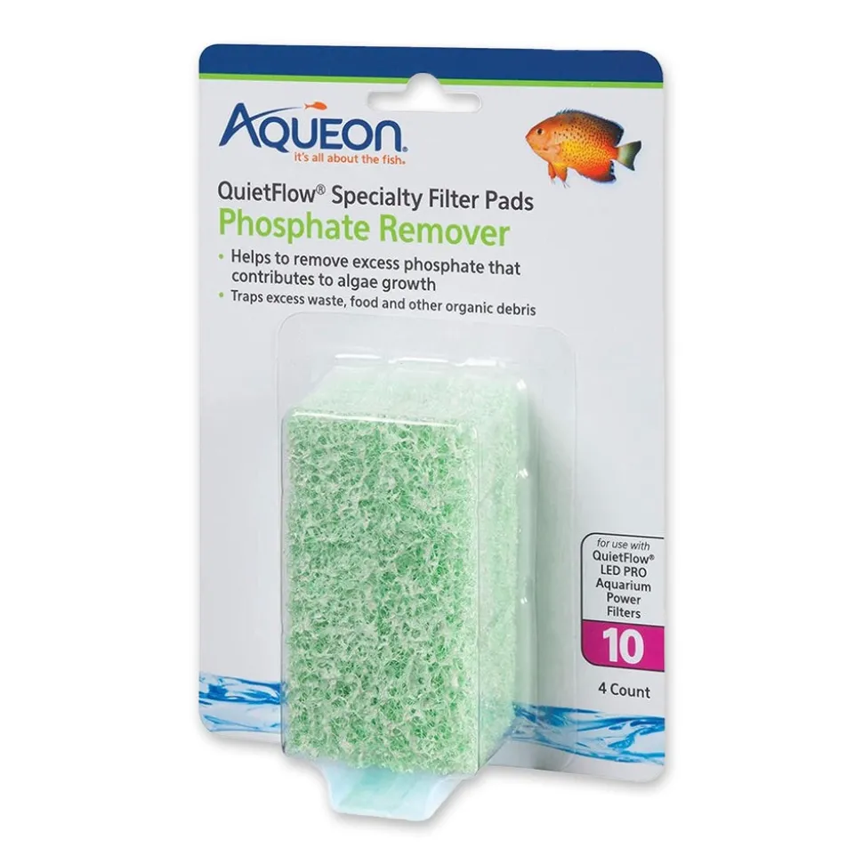 Aqueon QuietFlow Phosphate Remover Filter Media Pads for Aquarium Size 10 4 Count