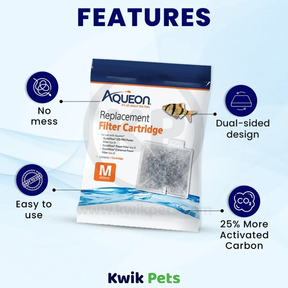 Aqueon QuietFlow Replacement Aquarium Filter Cartridges Medium