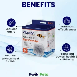 Aqueon Replacement Filter Cartridges for Aquarium Medium 6 Count