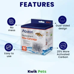 Aqueon Replacement Filter Cartridges for Aquarium Medium 6 Count