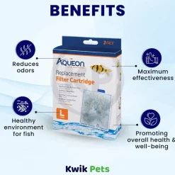 Aqueon Replacement Filter Cartridges for Aquarium Large 3 Count