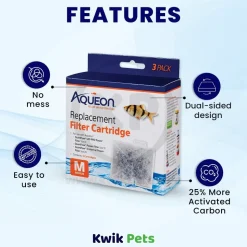 Aqueon Replacement Filter Cartridges for Aquarium Medium 3 Count