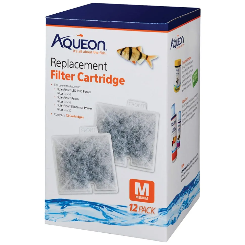 Aqueon Replacement Filter Cartridges for Aquarium Medium 12 Count