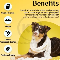 Ark Naturals Brushless Toothpaste Dog Dental Chews Small 12-oz