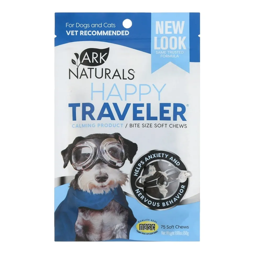 Ark Naturals Happy Traveler Bite Size Soft Chews for Dogs & Cats 75 Count 1.98-oz