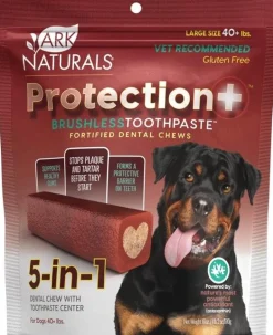 Ark Naturals Protection+ Brushless Toothpaste 5 in 1 Large Dog Dental Treats 18-oz