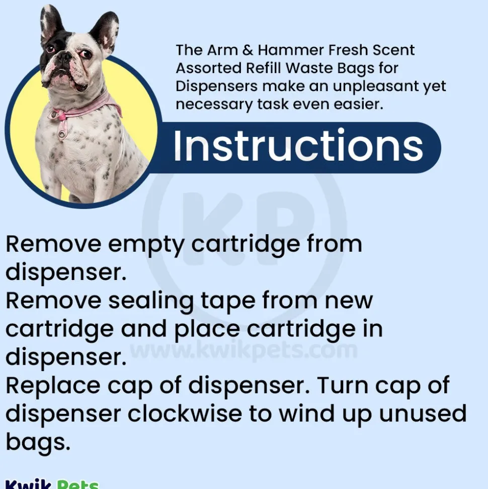 Arm & Hammer Disposable Waste Bags Refills Assorted 90 Count