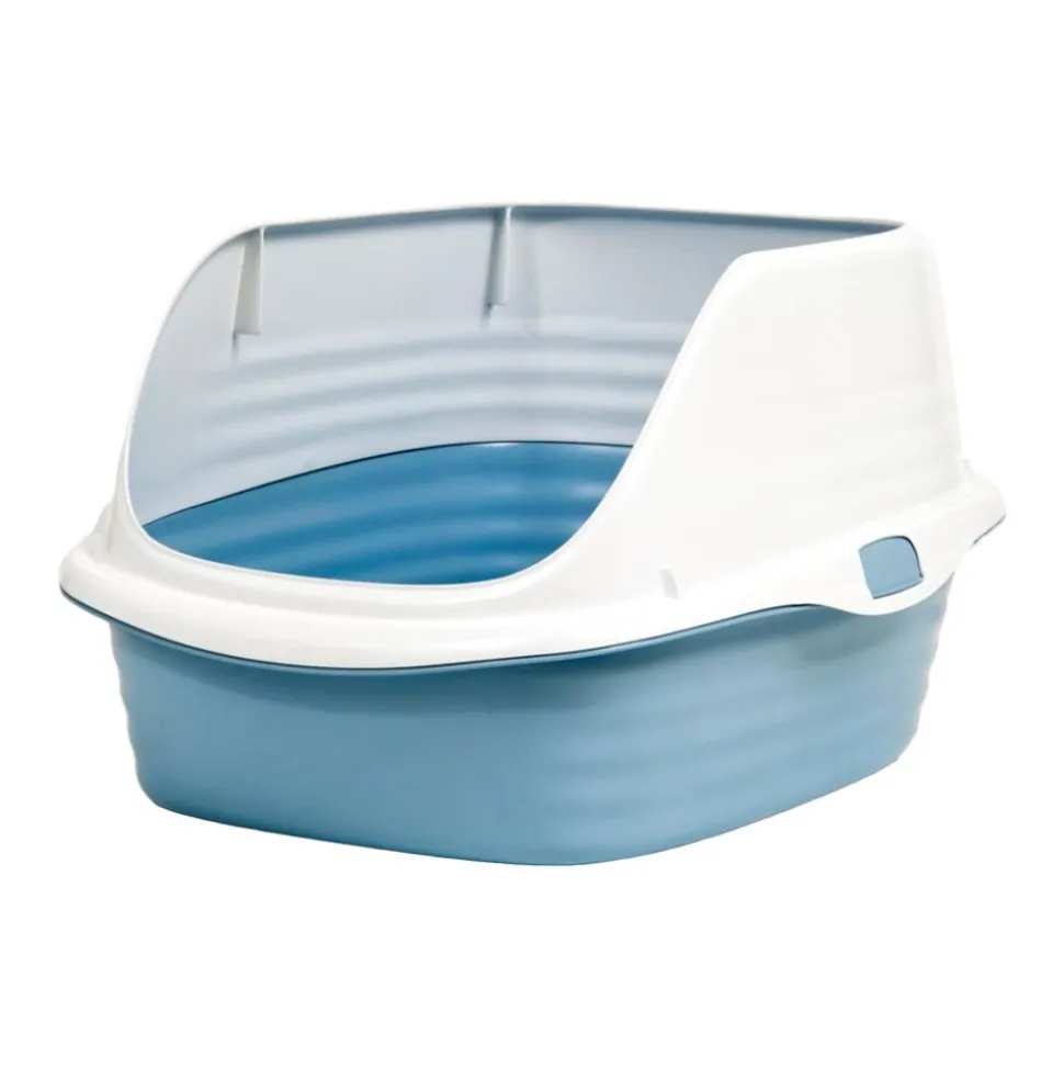Arm & Hammer Rimmed Wave Cat Litter Pan Pearl White/Dark Gray Large