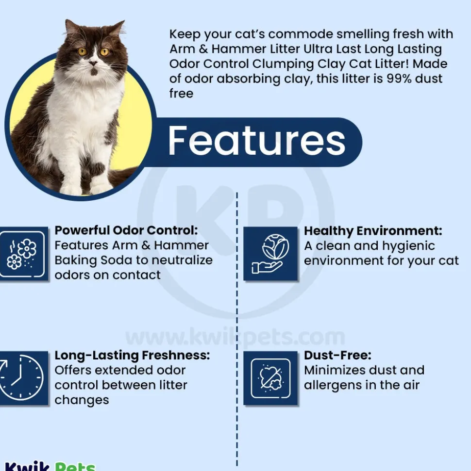 Arm & Hammer Ultra Last Scoopable Clumping Cat Litter 20-lb