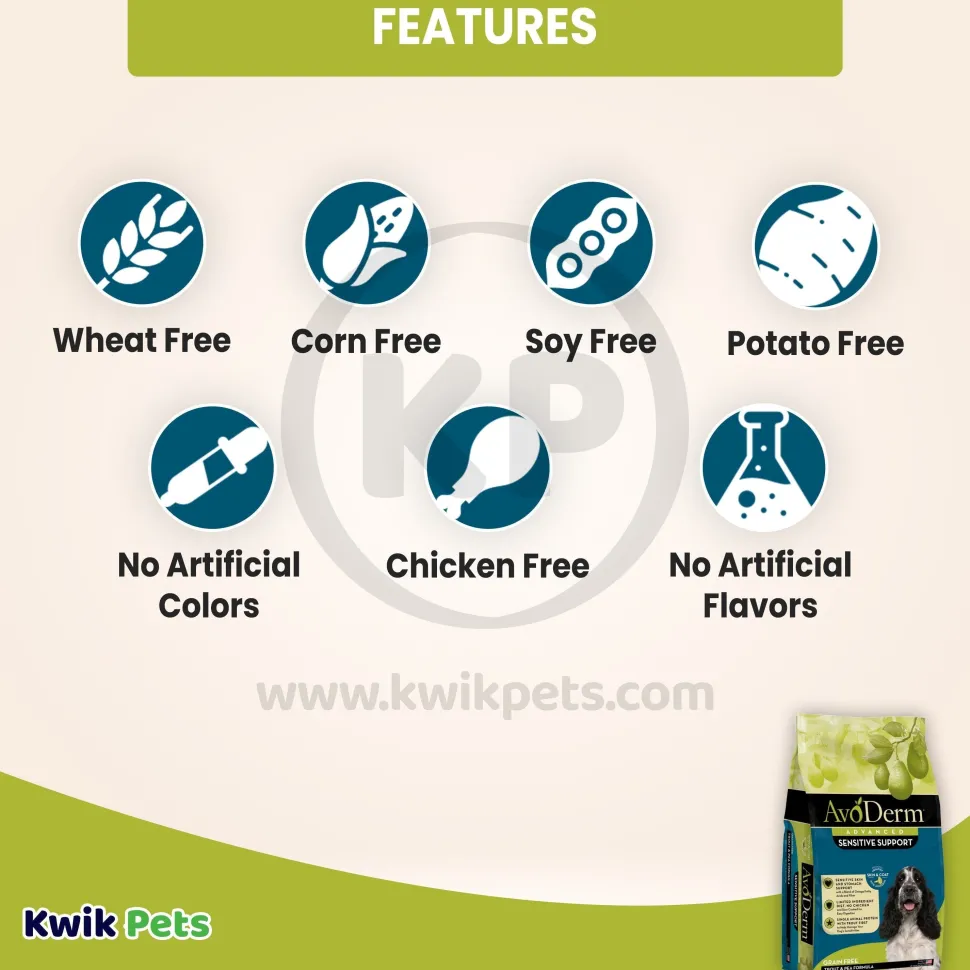 AvoDerm Natural Advanced Sensitive Support Trout & Pea Formula Adult Dry Dog Food 4-lb