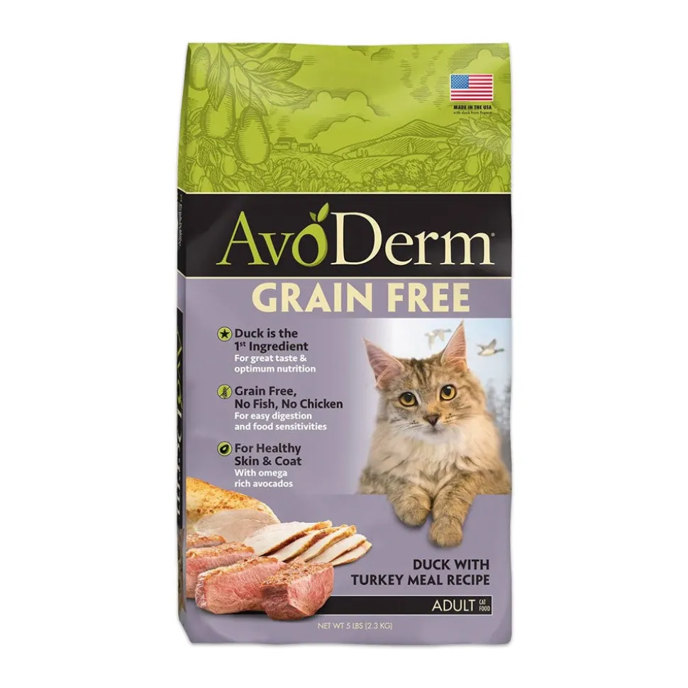 AvoDerm Natural Grain-Free Duck with Turkey Meal Dry Cat Food 5-lb