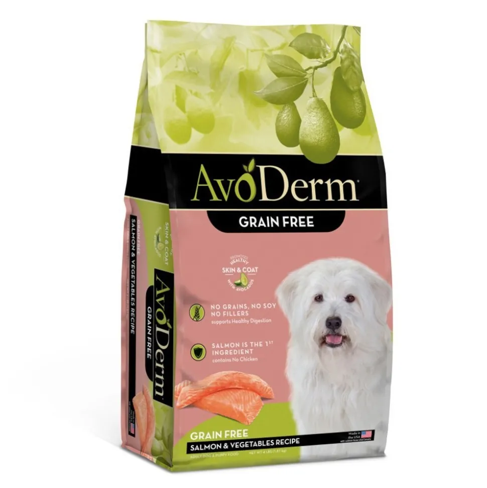 AvoDerm Natural Grain Free Salmon & Vegetables Recipe All Life Stages Dry Dog Food 4-lb