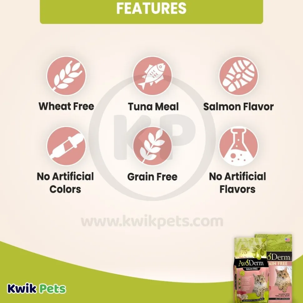 AvoDerm Natural Grain-Free Salmon with Tuna Meal Dry Cat Food 5-lb