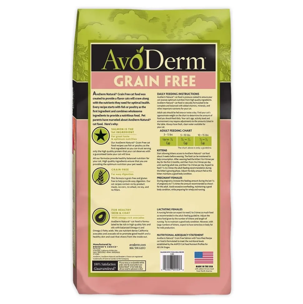 AvoDerm Natural Grain-Free Salmon with Tuna Meal Dry Cat Food 5-lb