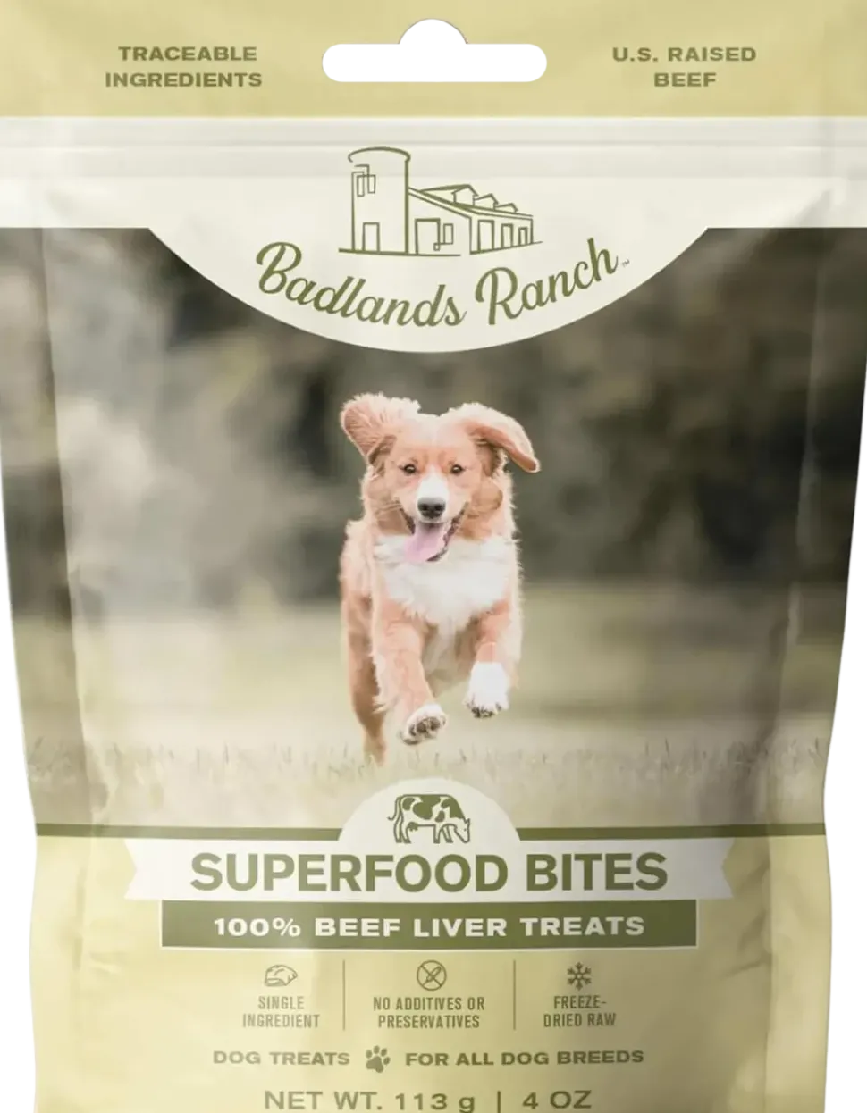 Badlands Ranch Superfood Bites Freeze-Dried Raw Dog Treats Beef Liver 4-oz