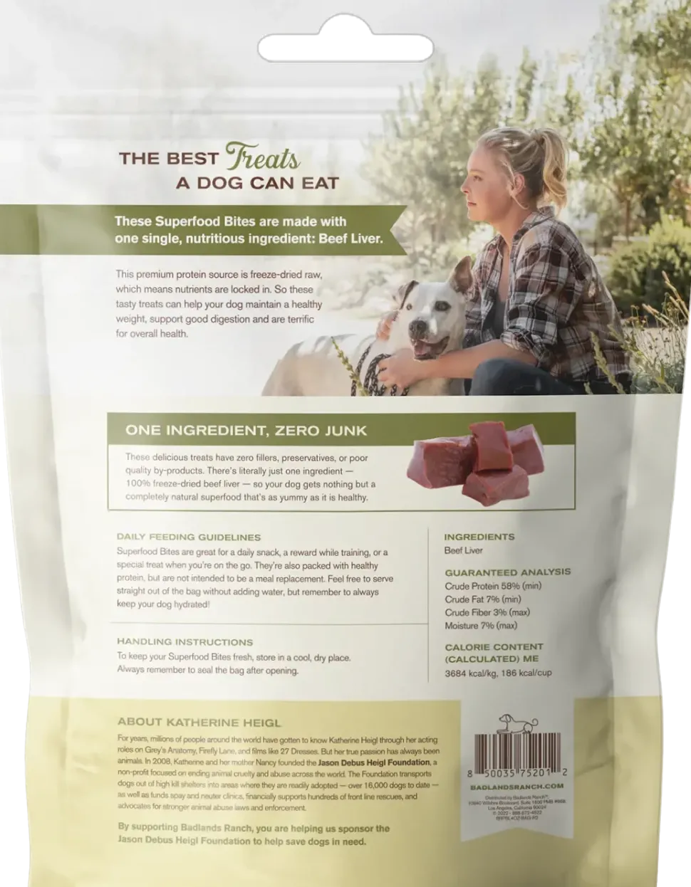 Badlands Ranch Superfood Bites Freeze-Dried Raw Dog Treats Beef Liver 4-oz