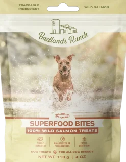 Badlands Ranch Superfood Bites Freeze-Dried Raw Dog Treats Wild Salmon 4-oz