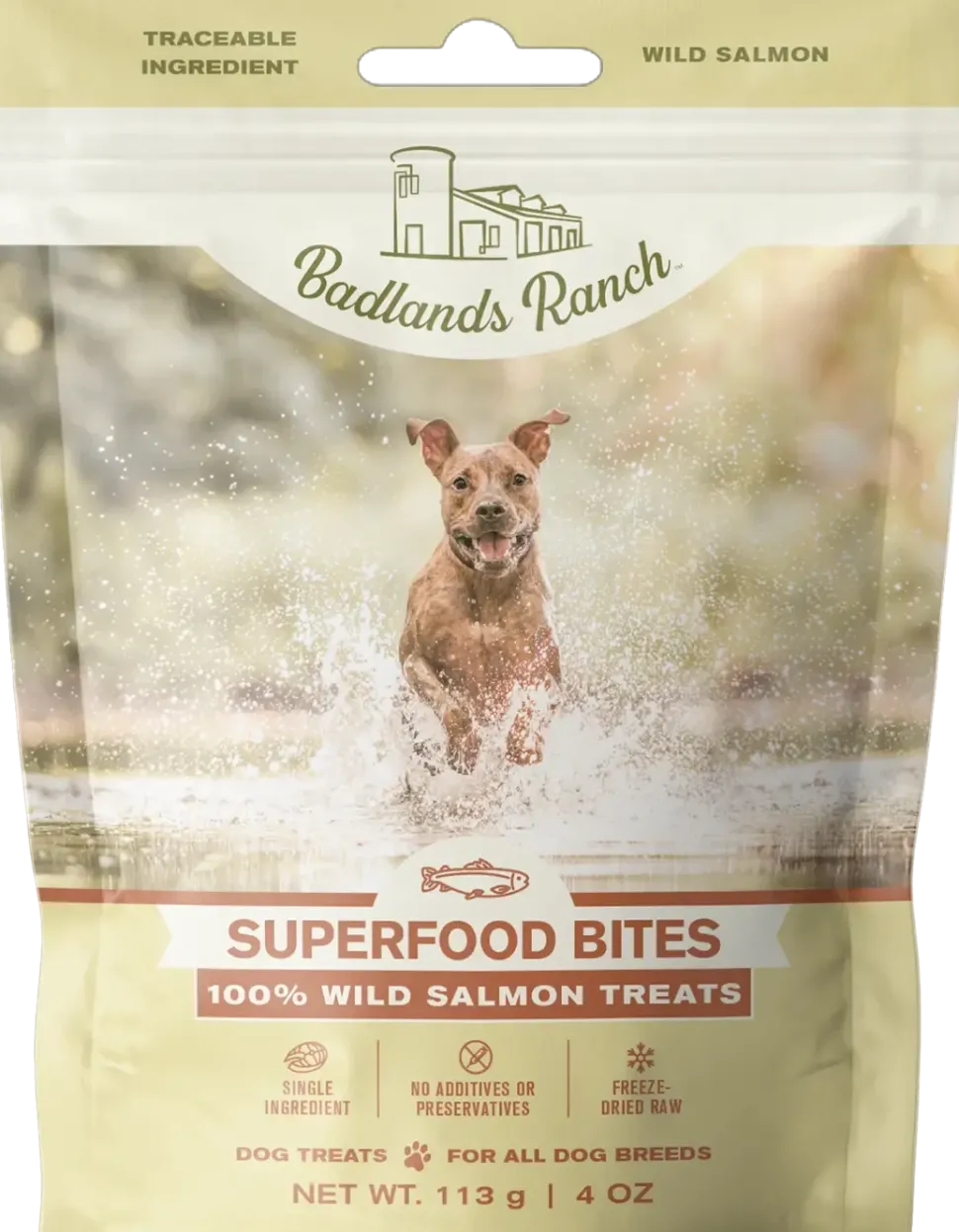 Badlands Ranch Superfood Bites Freeze-Dried Raw Dog Treats Wild Salmon 4-oz