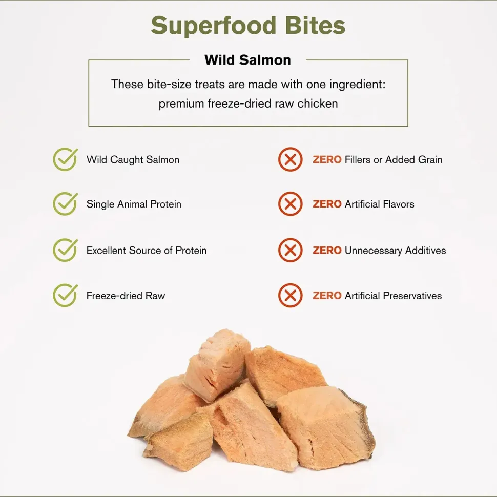 Badlands Ranch Superfood Bites Freeze-Dried Raw Dog Treats Wild Salmon 4-oz