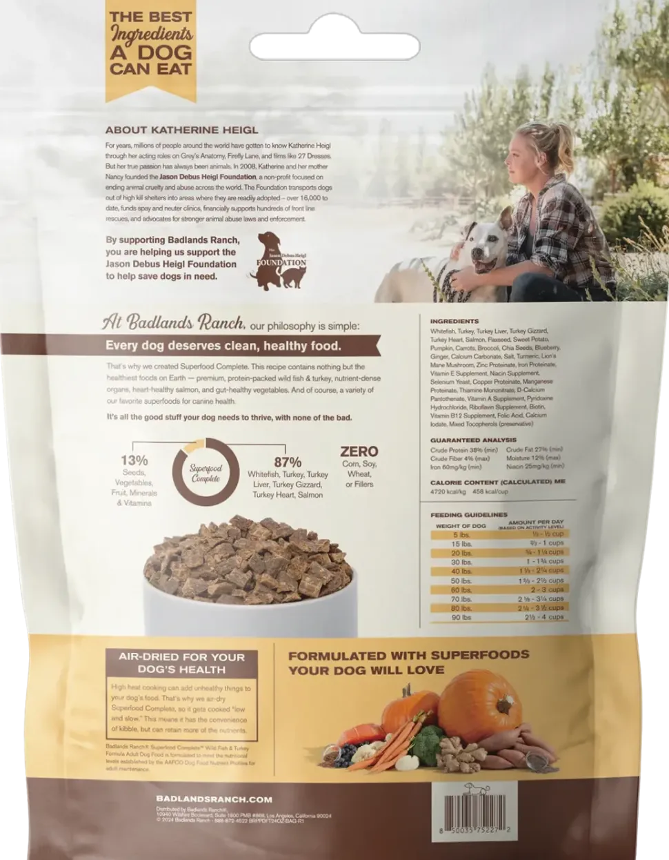 Badlands Ranch Superfood Complete Air-Dried Dog Food Wild Fish & Turkey 24-oz