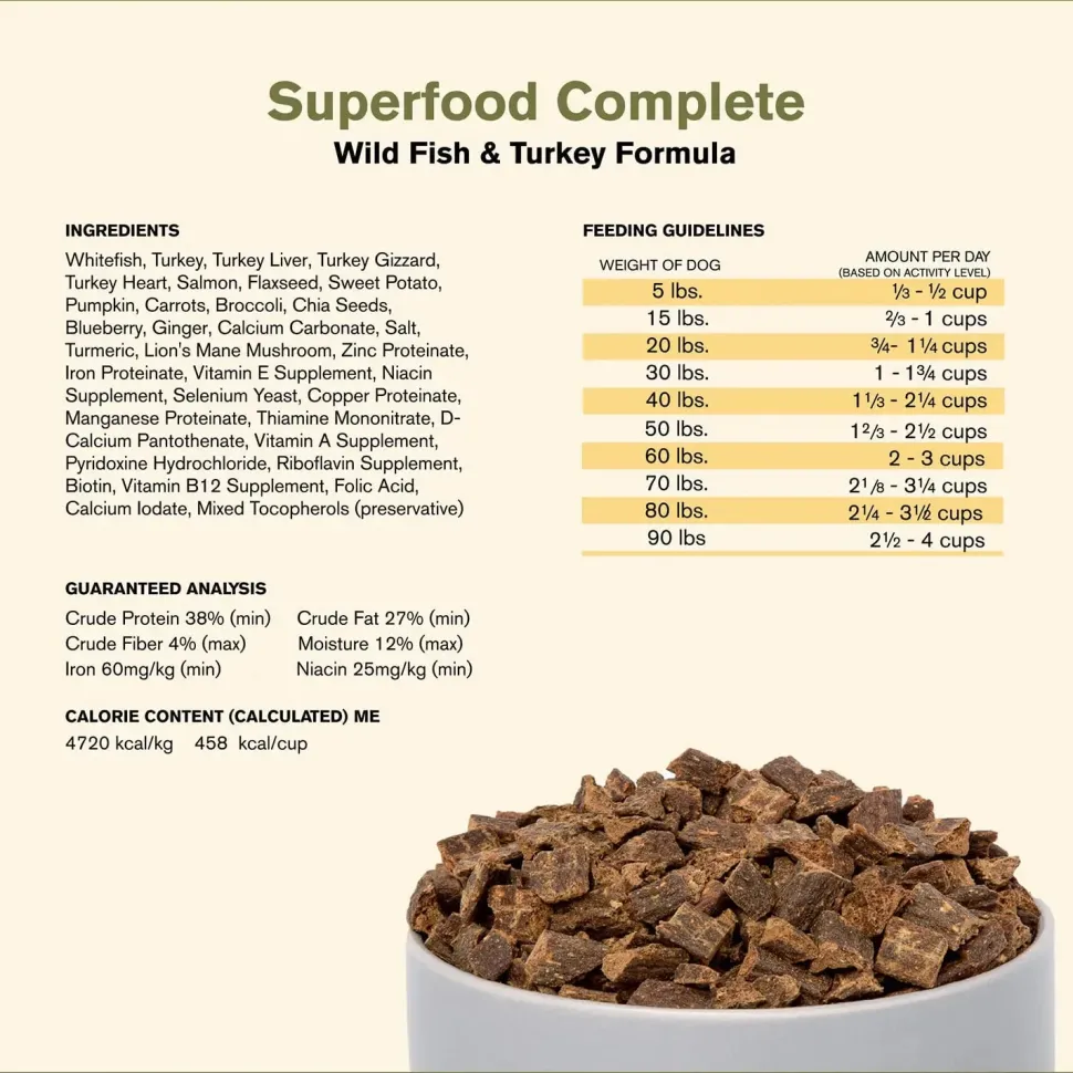 Badlands Ranch Superfood Complete Air-Dried Dog Food Wild Fish & Turkey 24-oz