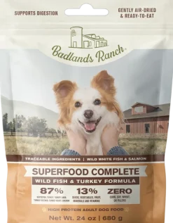 Badlands Ranch Superfood Complete Air-Dried Dog Food Wild Fish & Turkey 24-oz