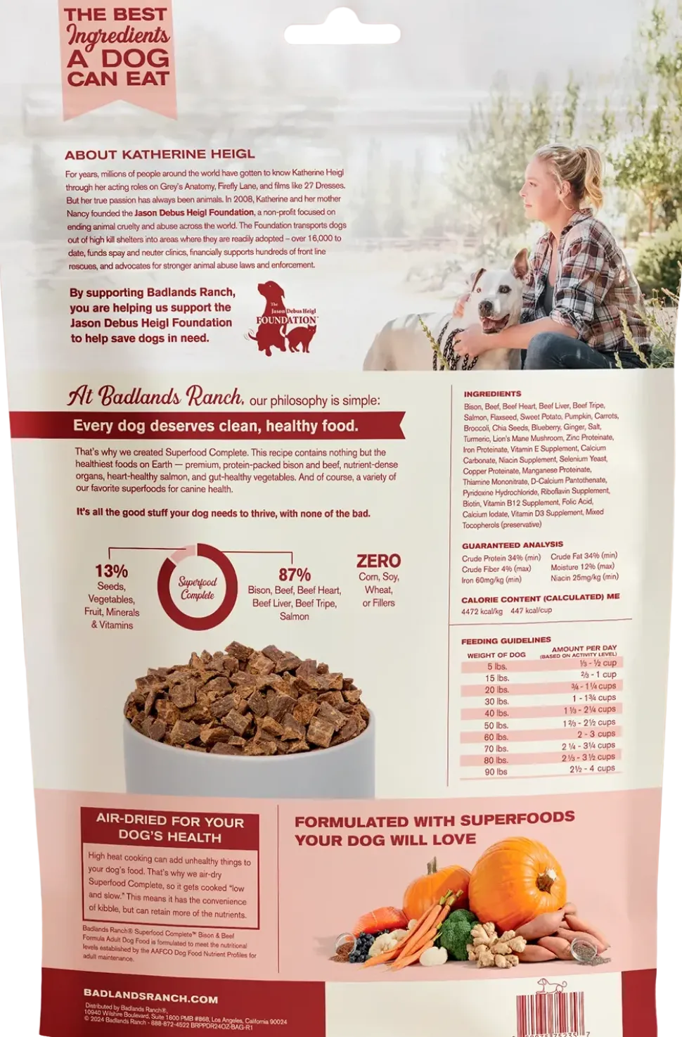 Badlands Ranch Superfood Complete Air-Dried Dog Food Bison & Beef 24-oz