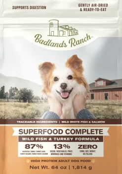 Badlands Ranch Superfood Complete Air-Dried Dog Food Wild Fish & Turkey 64-oz