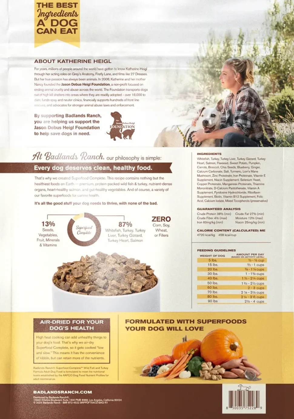 Badlands Ranch Superfood Complete Air-Dried Dog Food Wild Fish & Turkey 64-oz
