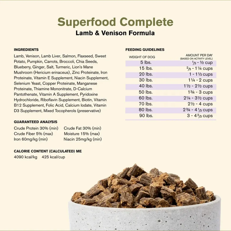 Badlands Ranch Superfood Complete Air-Dried Dog Food Lamb & Venison 24-oz