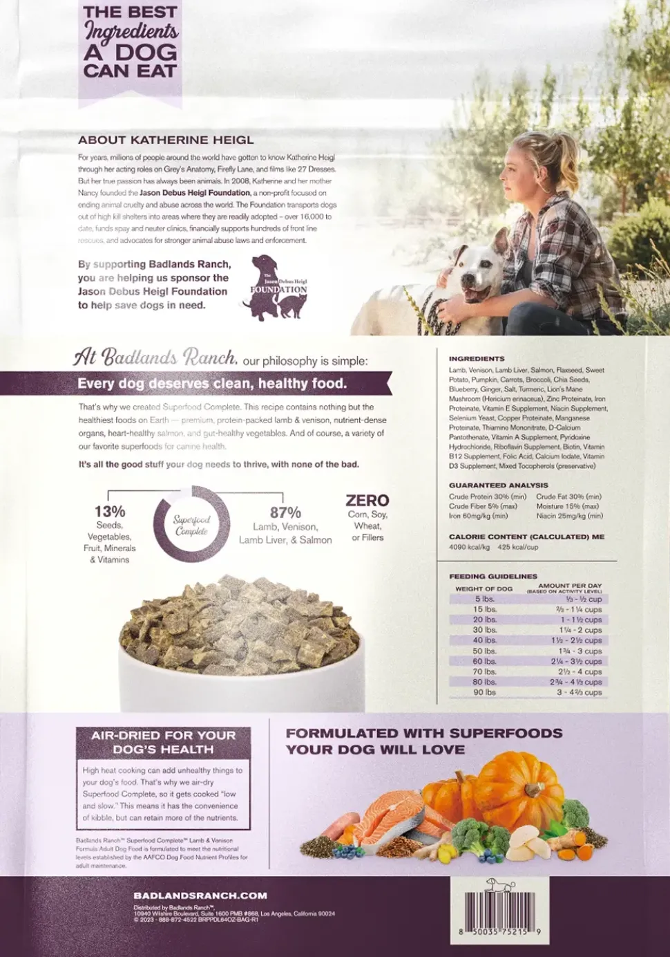 Badlands Ranch Superfood Complete Air-Dried Dog Food Lamb & Venison 64-oz