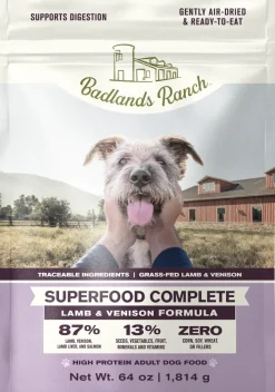 Badlands Ranch Superfood Complete Air-Dried Dog Food Lamb & Venison 64-oz
