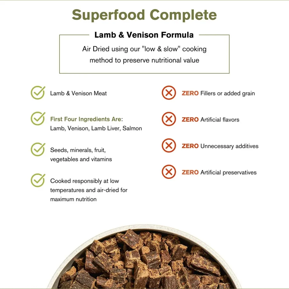 Badlands Ranch Superfood Complete Air-Dried Dog Food Lamb & Venison 11.5-oz