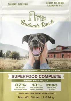 Badlands Ranch Superfood Complete Air-Dried Dog Food Beef 64-oz