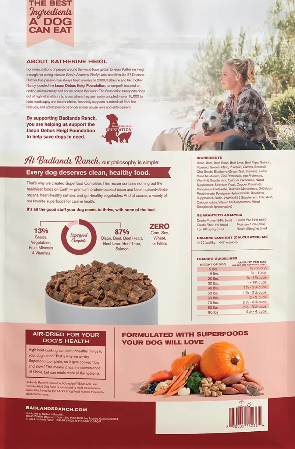 Badlands Ranch Superfood Complete Air-Dried Dog Food Bison & Beef 64-oz