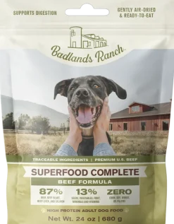 Badlands Ranch Superfood Complete Air-Dried Dog Food Beef 24-oz