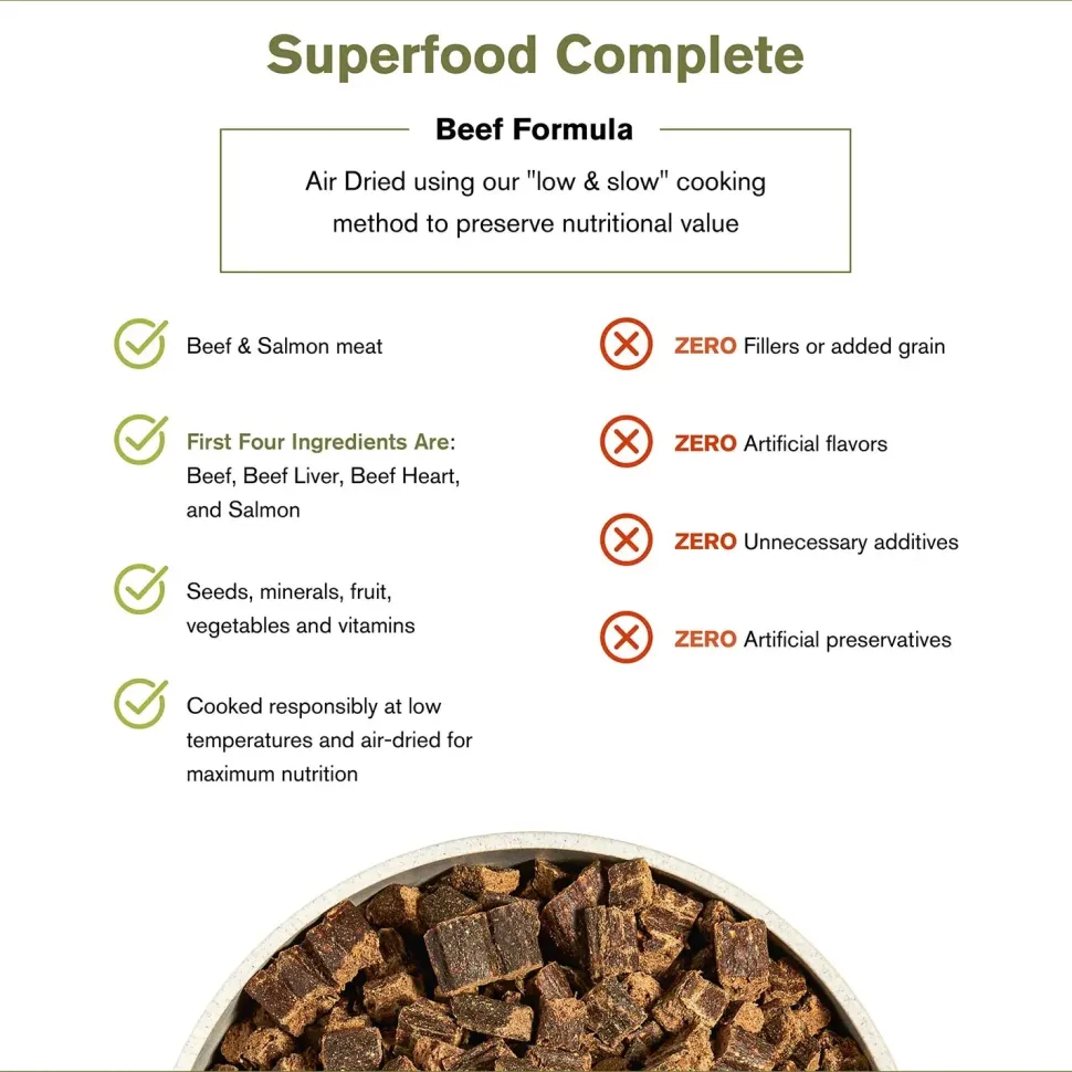 Badlands Ranch Superfood Complete Air-Dried Dog Food Beef 24-oz