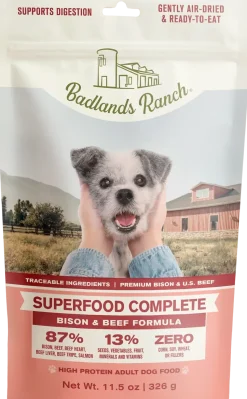 Badlands Ranch Superfood Complete Air-Dried Dog Food Bison & Beef 11.5-oz