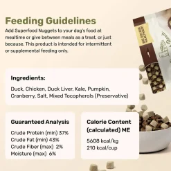 Badlands Ranch Superfood Nuggets Freeze-Dried Raw Dog Treats Duck & Kale 8-oz