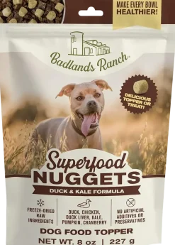 Badlands Ranch Superfood Nuggets Freeze-Dried Raw Dog Treats Duck & Kale 8-oz