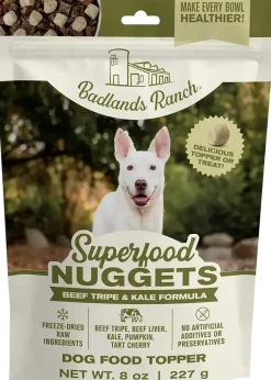Badlands Ranch Superfood Nuggets Freeze-Dried Raw Dog Treats Beef Tripe & Kale 8-oz