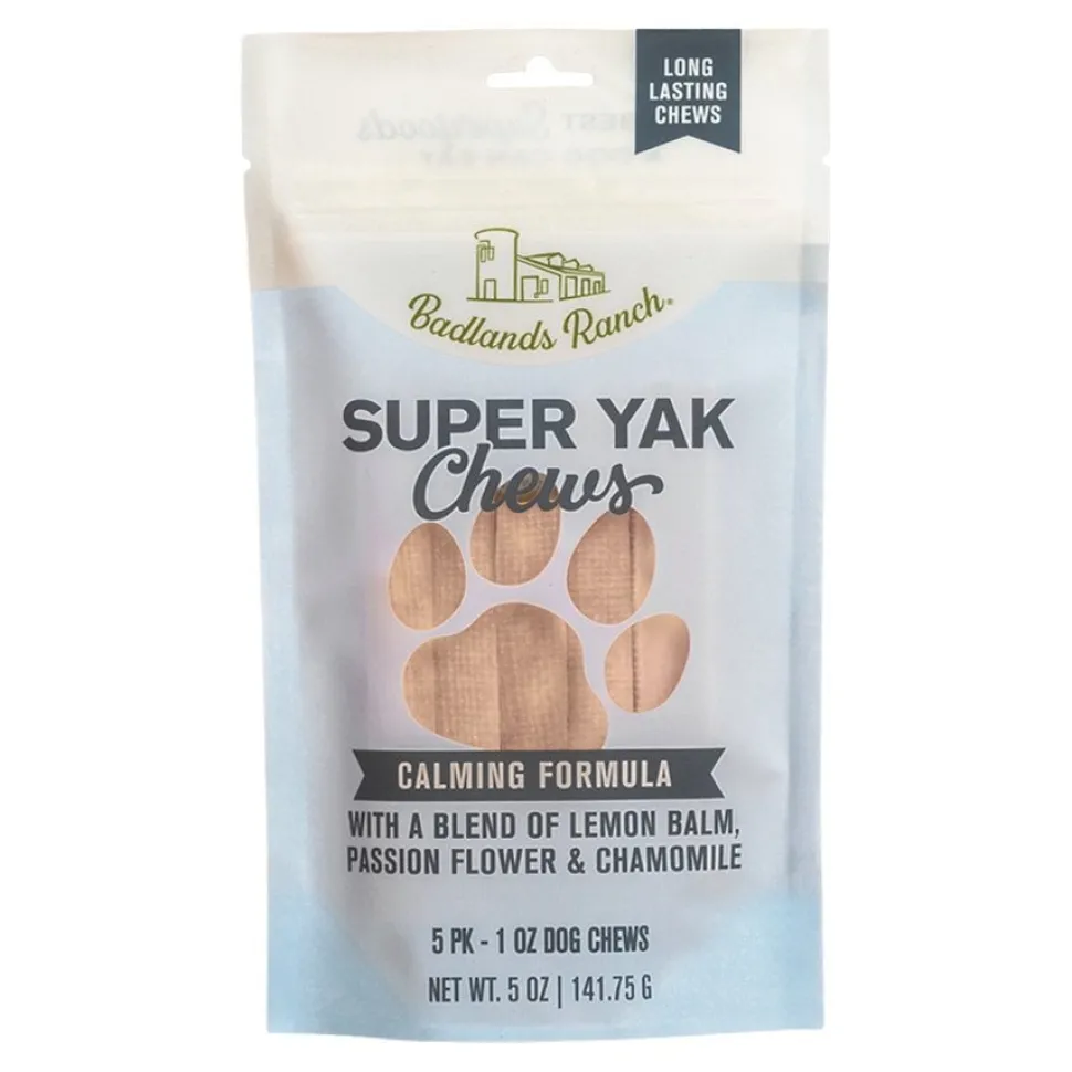 Badlands Ranch Super Yak Chews Calming Formula Dog Treats 5 Count 5-oz