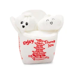 BARK Andi's Famous Dumplings Multi-Part Squeaky Plush Dog Toy White Extra Small/Small