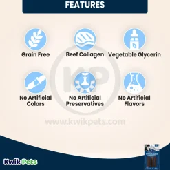 Barkworthies 6" Collagen Odor Free Beef Stick Dog Chew 3 Count 2-oz