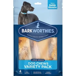 Barkworthies Large Breed Dog Chews Variety Pack 4 Count