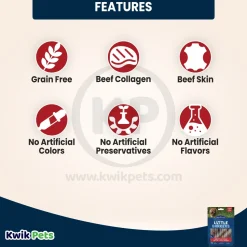 Barkworthies Little Barkers Beef Sticks with Collagen Dog Chews 10 Count