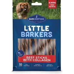 Barkworthies Little Barkers Beef Sticks with Collagen Dog Chews 10 Count