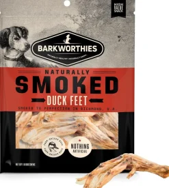 Barkworthies Naturally Smoked Duck Feet Dog Treats 10 Count